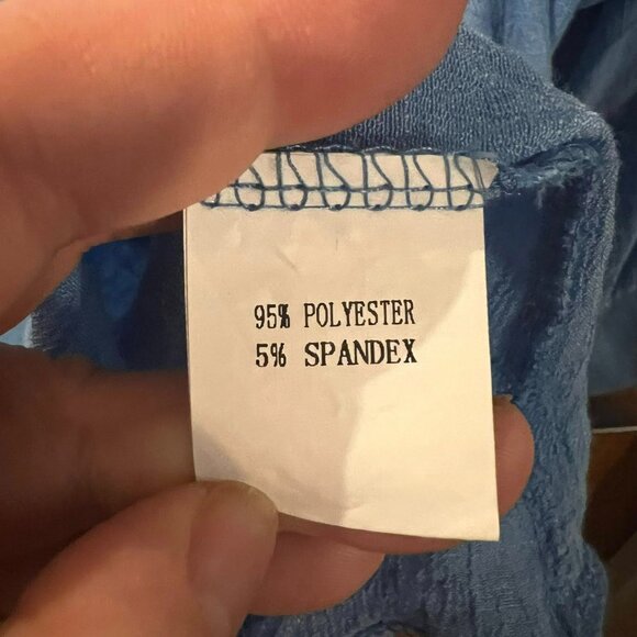 Size 4X - Lightweight Cornflower Blue Long Sleeve Button-Down - Picture 4 of 10